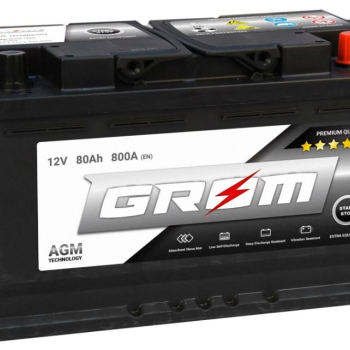 Ogłoszenie - Akumulator 80Ah 800A Grom Agm Start&Stop Prawy Plus - Kalisz - 730,00 zł