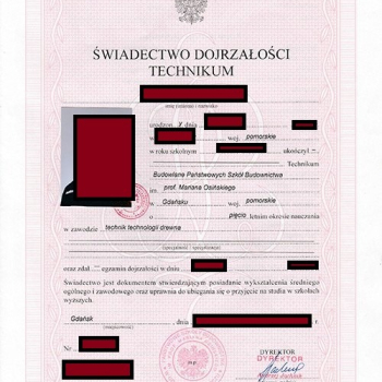Ogłoszenie - Gdzie kupić świadectwo ukończenia szkoły średniej Kupię świadectwo szkolne z wpisem - Zachodniopomorskie - 950,00 zł