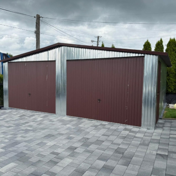 Ogłoszenie - Garaż blaszany 7×5 m dwuspadowy ocynk Ciemny Brąz montaż gratis - 9 200,00 zł