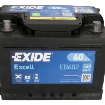 Ogłoszenie - Akumulator 60Ah 540A Exide Excell EB602 EN PRAWY PLUS - Bemowo - 299,00 zł