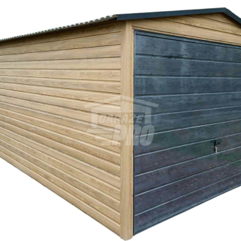 Ogłoszenie - Garaż blaszany 3x6m - Brama uchylna - Winchester - Sosna norweska - Drewnopodobny - Dach dwuspadowy GP445 - Zachodniopomorskie - 7 990,00 zł