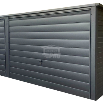 Ogłoszenie - Garaż Blaszany 6x5m - 2x brama uchylna - antracyt - dach spad w tył GP523 - 9 990,00 zł