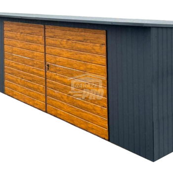 Ogłoszenie - Rząd garaży Garaż blaszany 18x5m 3x brama dwuskrzydłowa drzwi drewnopodobny dach GP525 - 22 900,00 zł