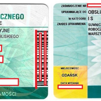 Ogłoszenie - Uprawnienia na wózki widłowe spawalnicze, zwyżki i inne - Podlaskie - 950,00 zł