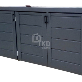 Ogłoszenie - Zabudowa koszy na śmieci wiata śmietnikowa obudowa kubłów 207x80x120 cm 3x240L antracyt TKD358 - 3 450,00 zł