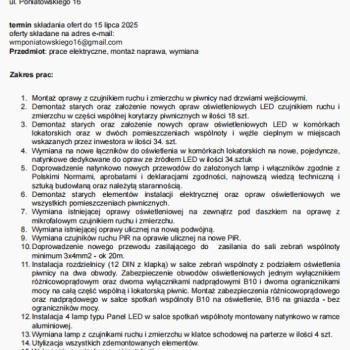 Ogłoszenie - prace elektryczne, montaż naprawa, wymiana