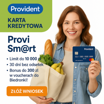 Ogłoszenie - Szukasz elastycznego finansowania bez zbędnych formalności? Karta Provi Sm@rt od Provident to idealne rozwiązanie: