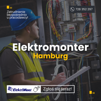 Ogłoszenie - Elektromonter od zaraz - Hamburg, Niemcy