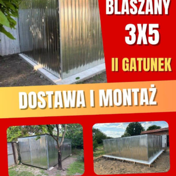 Ogłoszenie - Garaż blaszany 3x5 II gatunek jednospadowy dostawa + montaż - 1 999,00 zł