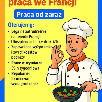 Ogłoszenie - Kucharz praca we Francji