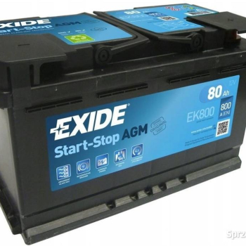 Ogłoszenie - Akumulator 80Ah 800A EXIDE AGM START&STOP EK800 DARMOWY DOWÓZ - 710,00 zł