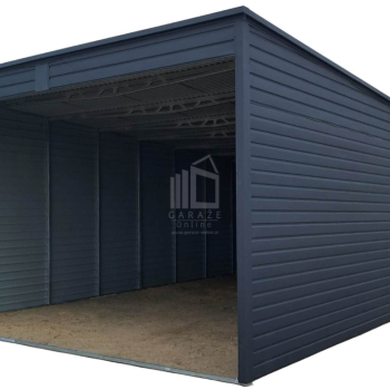 Ogłoszenie - Garaż blaszany - Carport  6x8m - antracyt - dach spad w tył ID976 - 17 600,00 zł