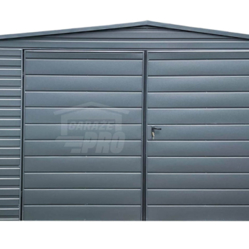 Ogłoszenie - Schowek - Domek Ogrodowy 4x3m + Wiata 0,5m - Brama Dwuskrzydłowa - Antracyt - Dach dwuspadowy GP419 - 4 850,00 zł