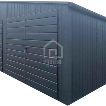 Ogłoszenie - Garaż blaszany 10x6m - 3x Brama - Rynny - Antracyt - Dach dwuspadowy PLG184