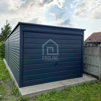 Ogłoszenie - Garaż blaszany 3x6m - Brama uchylna - antracyt - dach spad w tył  PLG161
