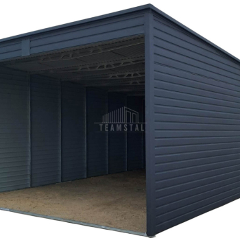 Ogłoszenie - Garaż blaszany - Carport  6x8m - antracyt - dach spad w tył TS1059 - 17 600,00 zł