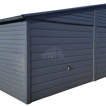Ogłoszenie - Garaż blaszany 9x6m - 3x Brama uchylna - okno - antracyt - rynny - dach dwuspadowy TS1055 - 20 990,00 zł
