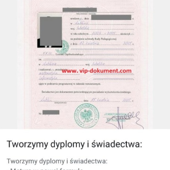 Ogłoszenie - Kup świadectwo ukończenia szkoły średniej , Kupię świadectwo ukończenia szkoły średniej - Stargard - 950,00 zł