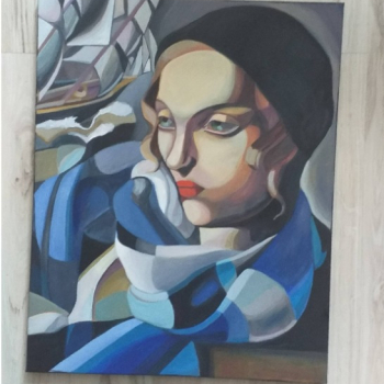 Ogłoszenie - Sprzedam obraz malowany - Kobieta z łódkami - Tamara Łempicka