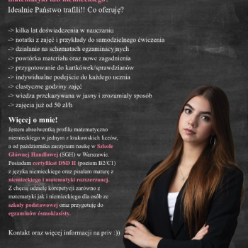 Ogłoszenie - Korepetycje - język niemiecki