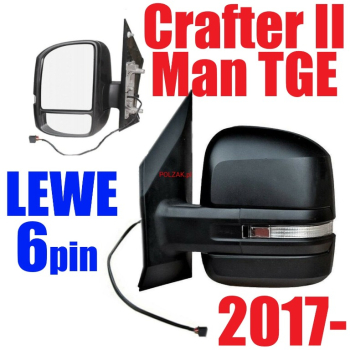 Ogłoszenie - Lusterko LEWE Man TGE Volkswagen Crafter II VW Grand California Torsus Terrastorm 2017-2025 Elektryczne Krótkie 6 pin - 599,00 zł