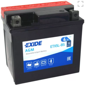 Ogłoszenie - Akumulator motocyklowy 4Ah EXIDE ETX5L-BS YTX5L-BS 12V 70A DARMOWY DOWÓZ - Płock - 98,00 zł