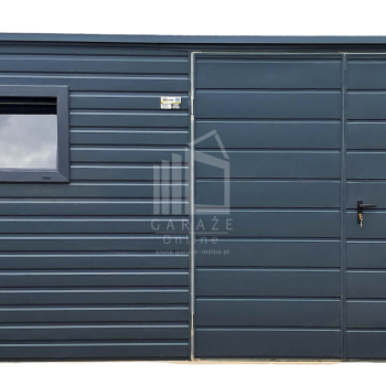 Ogłoszenie - Schowek - domek ogrodowy 4,5x2m - brama dwuskrzydłowa - okno - antracyt - dach spad w tył ID995