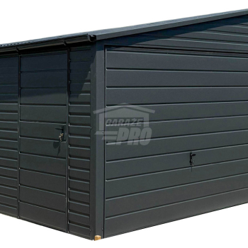 Ogłoszenie - Garaż blaszany 6x6m - 2x Brama uchylna - drzwi Antracyt Dach dwuspadowy - rynny  GP595