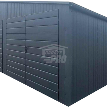 Ogłoszenie - Garaż blaszany 10x6m - 3x Brama - Rynny - Antracyt - Dach dwuspadowy GP601