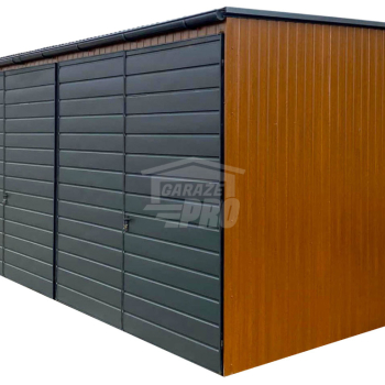 Ogłoszenie - Garaż blaszany 12x6m- 2x Brama - drzwi Antracyt Dach spad w przód - rynna GP611