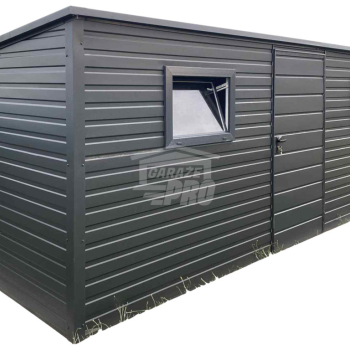 Ogłoszenie - Schowek - Domek Ogrodowy 5x2m - drzwi - 2x okno - antracyt - dach spad w tył GP619