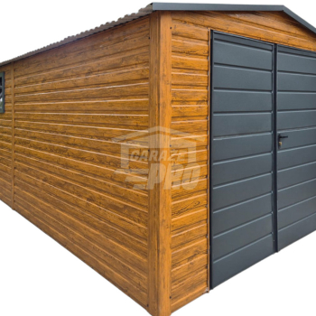 Ogłoszenie - Garaż blaszany 3x4m Brama - okno - jasny orzech - drewnopodobny  Dach dwuspadowy GP580