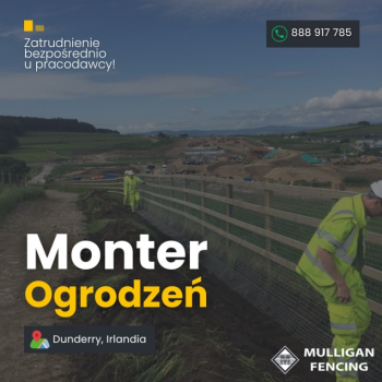 Ogłoszenie - Monter Ogrodzeń  / Pracownik fizyczny - Irlandia - Irlandia