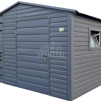 Ogłoszenie - Schowek - domek ogrodowy 2,2x2m + wiata 0,8m + drzwi w wiacie - drzwi - okno - antracyt - dach dwuspadowy TS1074