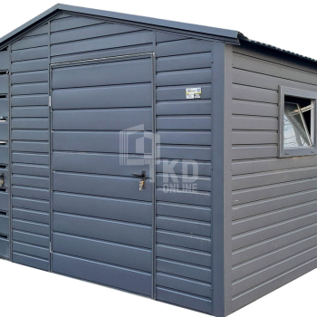 Ogłoszenie - Schowek - domek ogrodowy 2,2x2m + wiata 0,8m + drzwi w wiacie - drzwi - okno - antracyt - dach dwuspadowy TKD361