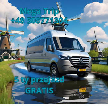 Ogłoszenie - Przewóz osób do Niemiec, Holandii, Belgii, 5ty przejazd Gratis