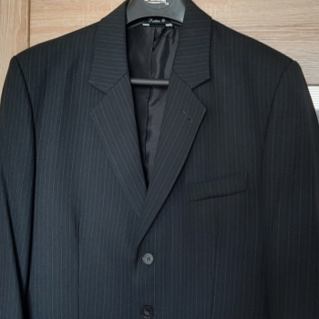 Ogłoszenie - męska MARYNARKA grafitowo-czarna, wełna, na 182 cm, stan jak nowy ! - Bielany - 40,00 zł