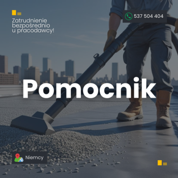 Ogłoszenie - Pomocnik budowlany – Niemcy, bez języka