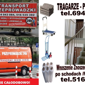 Ogłoszenie - PRZEPROWADZKI TRAGARZE wnoszenie mebli gabarytów cała W-WA+okolice - Warszawa - 130,00 zł