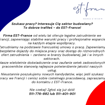 Ogłoszenie - PRACA W SEKTORZE BUDOWLANYM JESZCZE WE WRZEŚNIU! ZGŁOŚ SIĘ!
