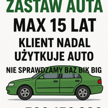 Ogłoszenie - Pożyczka pod zabezpieczenie na aucie