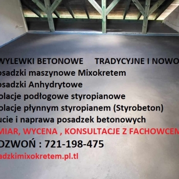 Ogłoszenie - Wylewki cementowe / Układanie styropianu / Jastrych /Styrobeton / Posadzki betonowe z Mixokreta / Izolacje podłogowe - Mazowieckie