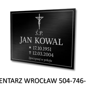 Ogłoszenie - Tablica na grób, książka, tabliczka nagrobna z montażem, tel. 504-746-203, cmentarz Wrocław - Dolnośląskie