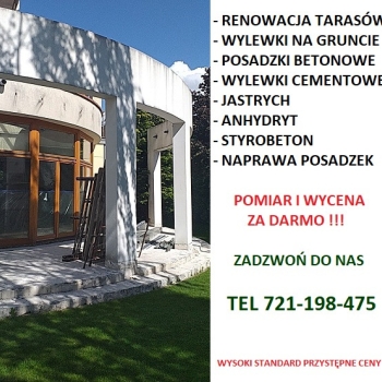Ogłoszenie - RENOWACJA POSADZEK BETONOWYCH / REMONT TARASÓW / NAPRAWA I SREWIS WYLEWEK CEMENTOWYCH - Mazowieckie