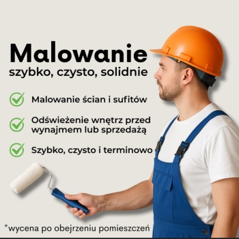 Ogłoszenie - Fachowe Malowanie ścian i sufitów