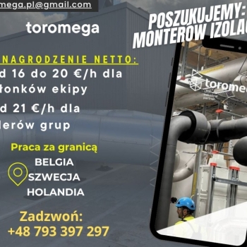 Ogłoszenie - Monter izolacji – praca za granicą!