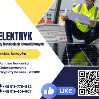 Ogłoszenie - PILNIE POSZUKIWANY ELEKTRYK - FOTOWOLTAIKA!