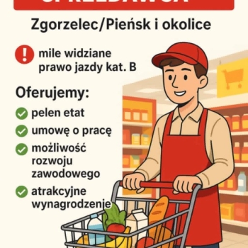 Ogłoszenie - MOBILNY KASJER SPRZEDAWCA ZGORZELEC /PIEŃSK I OKOLICE DINO POLSKA S.A.