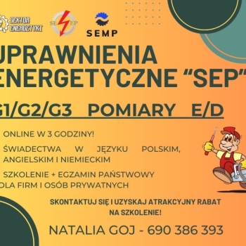 Ogłoszenie - SEP G1/G2/G3 Pomiary E/D kurs i egzamin