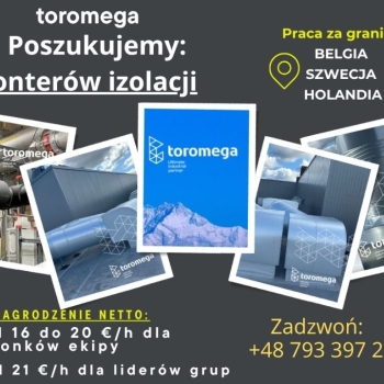 Ogłoszenie - Monter izolacji – praca za granicą!